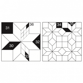 Set E, 8-pointed stars Set (7p), Marti Michell Templates